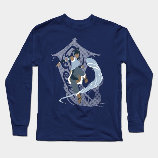 Korra waterbending and the avatar spirit Long Sleeve T-Shirt by ArthurBaroni